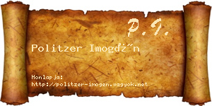 Politzer Imogén névjegykártya
